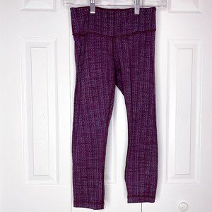 Lululemon Wunder Under Crop Pant Ziggy Wee September Plum Leggings Size 4